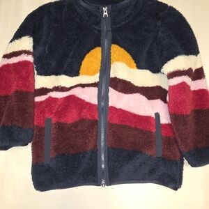 Faherty Kid Size 10 Mountain Sunset High Colorful Kids Jacket Zip With Hood
